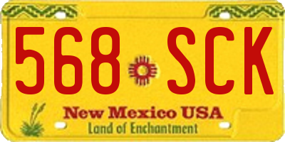 NM license plate 568SCK
