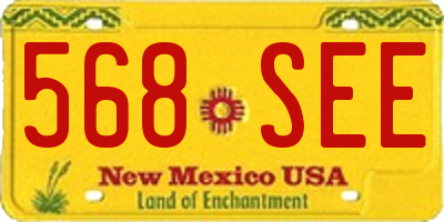 NM license plate 568SEE