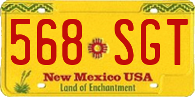 NM license plate 568SGT