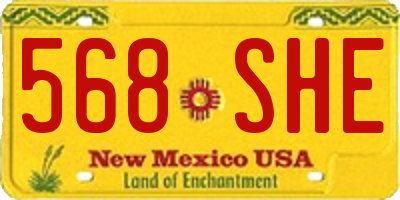 NM license plate 568SHE