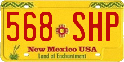 NM license plate 568SHP