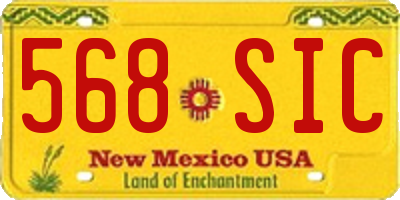 NM license plate 568SIC
