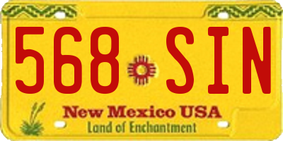 NM license plate 568SIN
