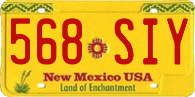 NM license plate 568SIY