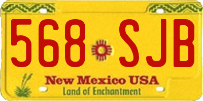 NM license plate 568SJB