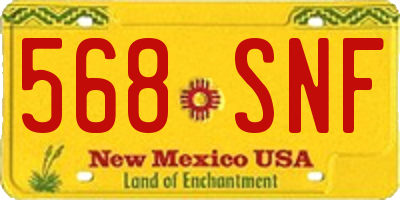 NM license plate 568SNF