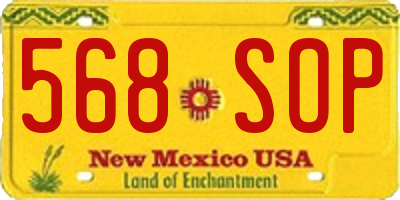 NM license plate 568SOP