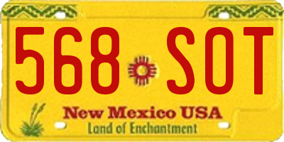 NM license plate 568SOT