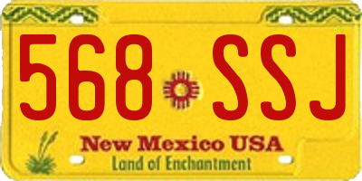 NM license plate 568SSJ