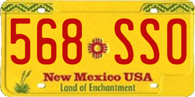 NM license plate 568SSO