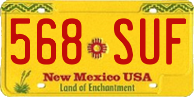 NM license plate 568SUF