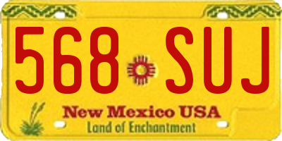 NM license plate 568SUJ