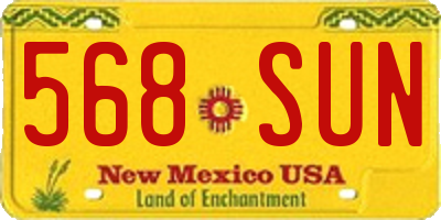 NM license plate 568SUN
