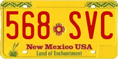 NM license plate 568SVC