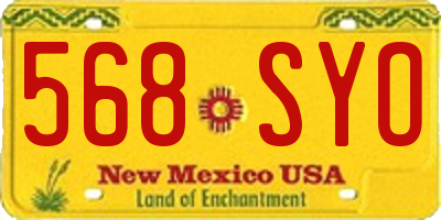 NM license plate 568SYO