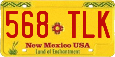 NM license plate 568TLK