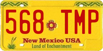 NM license plate 568TMP