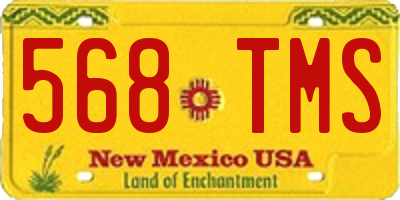 NM license plate 568TMS