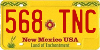 NM license plate 568TNC