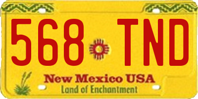 NM license plate 568TND