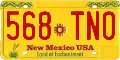 NM license plate 568TNO