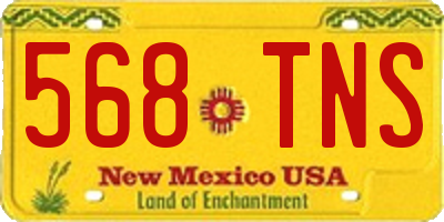 NM license plate 568TNS
