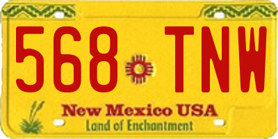 NM license plate 568TNW