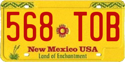 NM license plate 568TOB