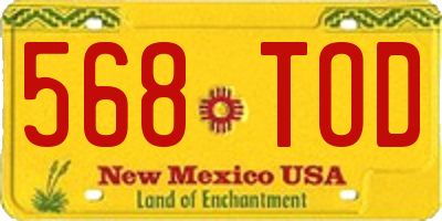 NM license plate 568TOD