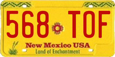 NM license plate 568TOF