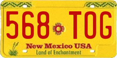 NM license plate 568TOG