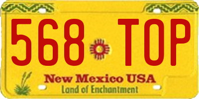 NM license plate 568TOP