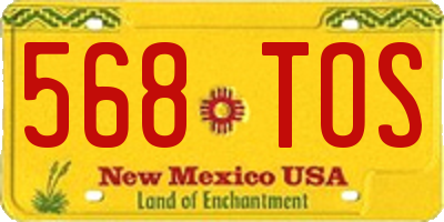 NM license plate 568TOS