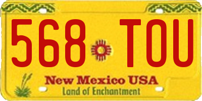 NM license plate 568TOU