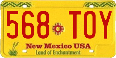 NM license plate 568TOY