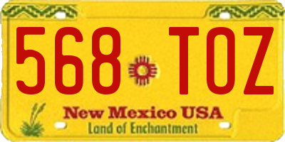 NM license plate 568TOZ