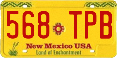 NM license plate 568TPB