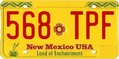 NM license plate 568TPF