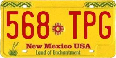 NM license plate 568TPG