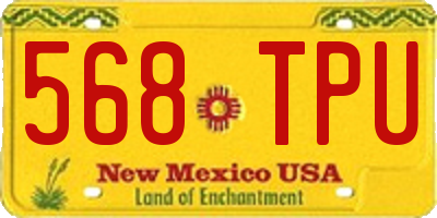 NM license plate 568TPU