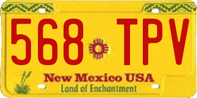 NM license plate 568TPV