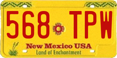 NM license plate 568TPW