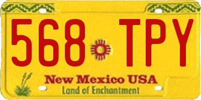 NM license plate 568TPY