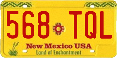 NM license plate 568TQL