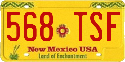 NM license plate 568TSF
