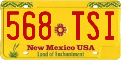 NM license plate 568TSI