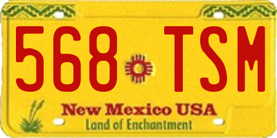 NM license plate 568TSM