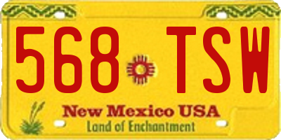 NM license plate 568TSW