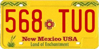 NM license plate 568TUO