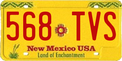 NM license plate 568TVS